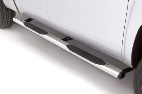Lund 23510545 Polished Stainless Steel 4" Oval Straight Nerf Bars For 2007-2018 Silverado/Sierra 1500, 2500Hd, 3500Hd Crew Cab #TOP4