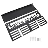 Gucagle Medaillenaufhänger zur Wandmontage, Auszeichnungsständer aus Metall mit Trophäenregal für Läufer und Sportler, Karbonstahl, 40,6 x 10,2 x 19,1 cm, Schwarz (Schwarz)