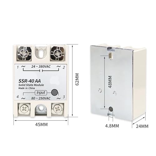 Relais à Semi-conducteurs AC SSR pour Réguler le Chauffage Électrique 24-380V - 7
