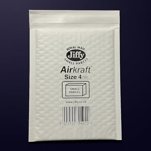 Image of Jiffy JL-4 240 x 320 mm Airkraft Lightweight A4 Postal Bag (Size 4), White, Box of 100