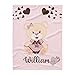 Personalized Cute Teddy Bear Pink Baby Blanket with Name for Girls Boys Custom Nursery Kids Blankets for Baby Shower Birthday Gifts Customized Baby Throw Soft Fleece 30 x 40 inch