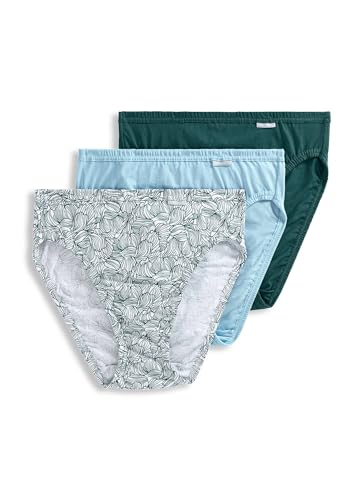 Image of Jockey Women's Underwear Elance French Cut - 3 Pack, Cactus Pine /Flowering Line /Bleached, 7