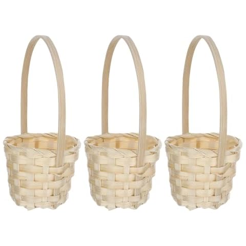 5pcs Mini Hand-woven Wicker Baskets Cover