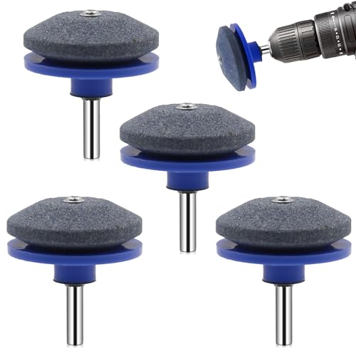 Schärfer Für Stumpfe Klingen Von Rasenmähern,Rasenmäher Messerschärfer,Rasenmähermesser,Rasenmähermesser Schleifen,Für Jede Elektrische Handbohrmaschine Und Gartengeräte (Blau 4pcs)