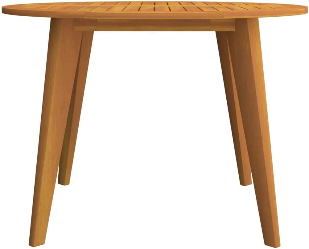 Garden Table Brown Solid Acacia Wood Medium Round Outdoor Patio Table Small Durable Bistro Set Outdoor Perfect for Garden and Balcony Dining