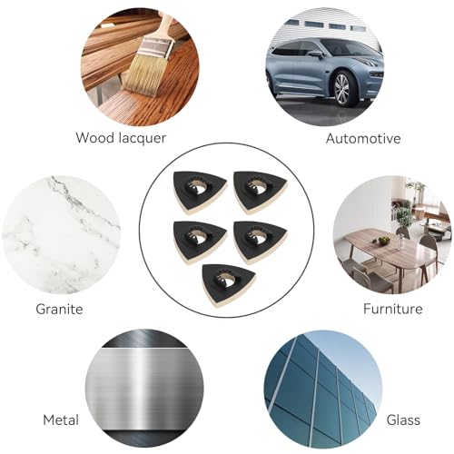 Image of Agatige 5PCS Felt Polishing Pad, 3.1 Inch Wool Polishing Buffing Pad with Alloy Steel Base, Glass Polishing Pads Oscillating Multitool Felt Polishing Pad with Universal Fit System for Rotary Tools