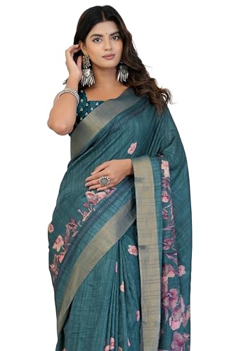 Image of MIRCHI FASHION Saree for Woman | Art Silk Floral Printed Ethnic Occasional Sari with Blouse