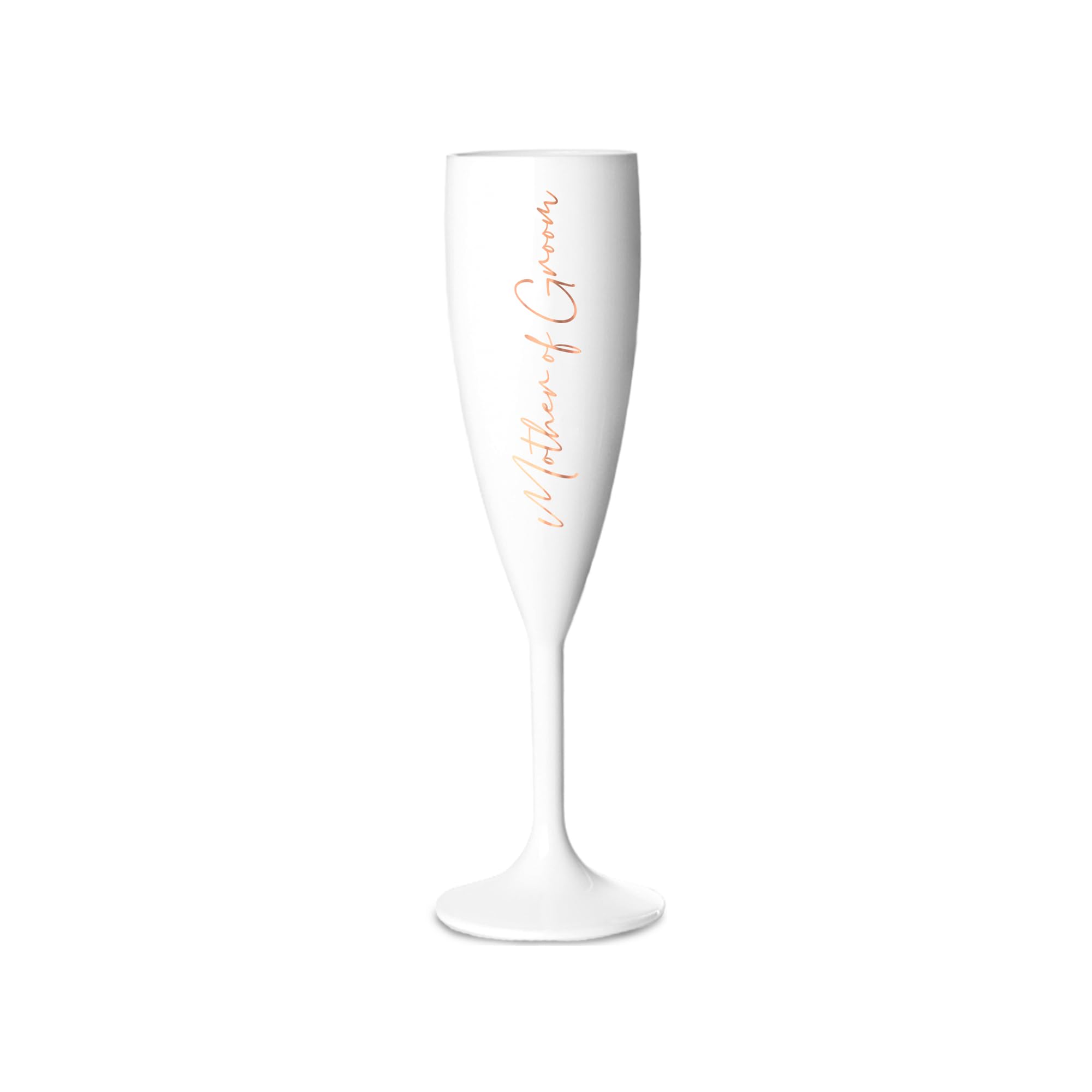 Print Maniacs Champagne Premium White Flute Glass Bride Groom Mr Mrs Wedding Maid Honour Wine Cocktail Prosecco Celebrations Gift (Copper, Mother of Groom)