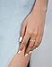 IMOLOVE Moissanite Wedding Bands for Women, Trendy 0.3 Carat Half Silver Women's Eternity Wedding Bands Fashion Moissanite Stackable Rings for Women with 18K White Gold Plated Size 6.5