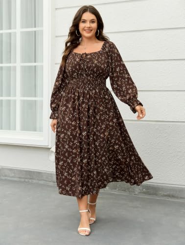 Image of SHESTARR Women's Plus Size Dress Long Sleeve Milkmaid Dress