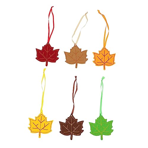 COHEALI 6pcs Maple Leaf Ornament Fall Decor Christmas Decor Halloween Wedding Decorations Xmas Holiday Tree Christmas Tree Baubles Autumn Maple Leaf Pendant Felt Pendant