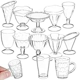 Utilisation multifonctionnelle : en plus de servir de gobelets factices, ces miniatures peuvent aussi décorer les tables de maisons de poupées ou être intégrées à divers projets de bricolage et de cuisine, multipliant ainsi leurs possibilités d’utilisation. mini gobelets en plastique, gobelets et verres miniatures