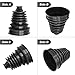 Anxingo 2Pcs Universal Automotive CV Boots, 5 Inch 125-130 mm Silicone CV Joint Boot Kit, Height Constant Velocity Joint Boots Set with Stainless Steel Clamps (Black)