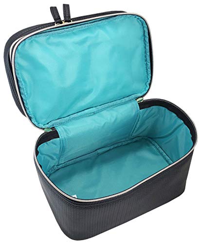 Conair Travel Makeup Bag, Large Toiletry and Cosmetic Bag, Perfect Size for Use At Home or Travel, Five Piece Train Case Set in Black - image 4
