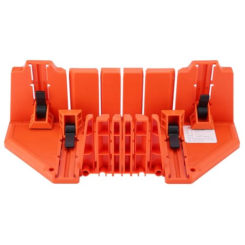 SIXRUN Sierra de Podar de Caja de Ingletes de Plástico, Sierra Manual para Cortar Madera para Trabajos Arquitectónicos, Duradera de 14 Pulgadas con Abrazadera