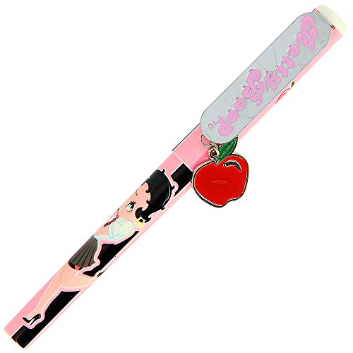 Bolígrafo Betty Boop con diseño de manzana roja y detalles decorativos para escritorio