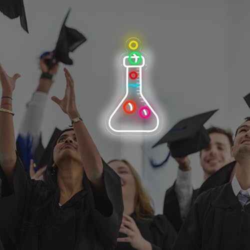 Image of XUENEYSILED Chemical Flask Neon Sign for Classroom Lab Decor Science Beaker Neon Light Chemistry Scientist Light Sign for Led Wall Art Gift