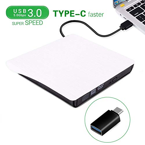 External DVD CD Drive, USB 3.0 Portable CD DVD +/-RW Drive, Slim DVD/CD