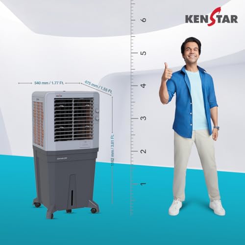 Image of Kenstar Farrata HC 100 Desert Air Cooler for Home - Inverter Compatible, Wood Wool Cooling Pads, Large Wheels (100L, 170 Watts)