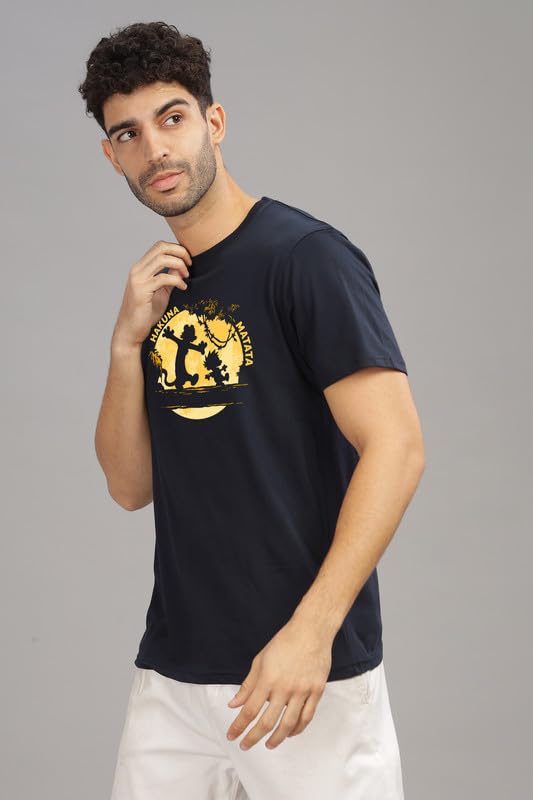 Image of XENOVAURBAN Men's Graphic Printed RN-HKM Round Neck Regular and Plus Size Cotton T-Shirt