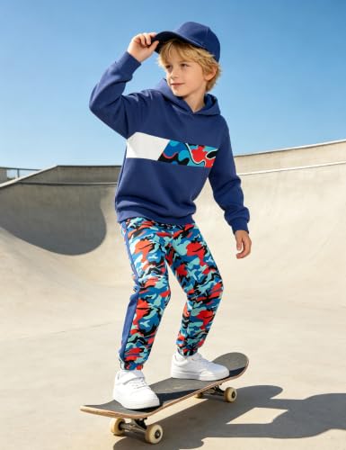 Image of Boys Clothes Boy Outfits 2-Piece Long Sleeve Hoodie and Camouflage Pants Boys Fall Winter Clothes for 6-16 Years