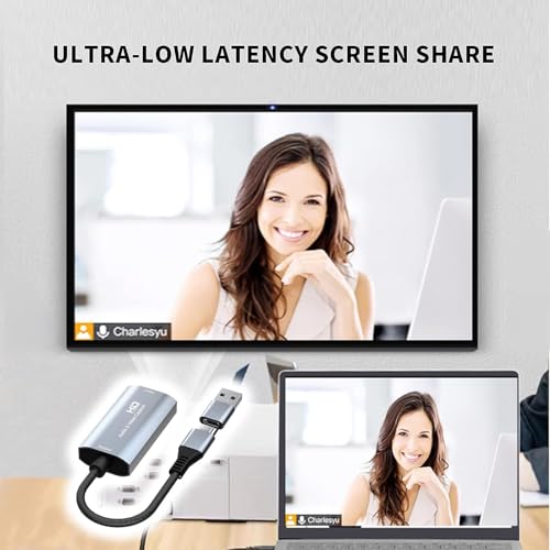 Image of HDMI Video Capture Card, 4K Ultra Clear HDMI Game Capture Device, HDTV to USB Type-C Video Audio Record Device for Streaming, Gaming, Live Broadcasting, Conferencing, Online Teaching, etc