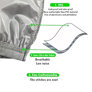 Adult Leakproof Underwear for Incontinence, Washable Low Noise Reusable Adult Diaper Cover, Grey Thin Fabric Plastic Pants Cover Unisex 2Pcs (XL, Grey)