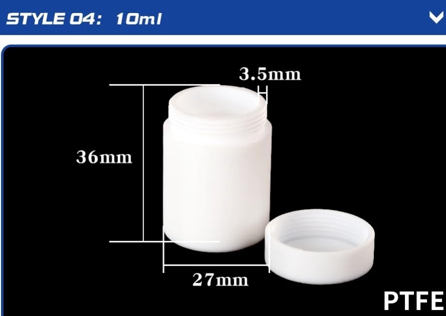 Frascos de reactivo, botella politetrafluoroetileno/con tapa/botella PTFE varios tamaños((11) 50 ml)((05)14ml)