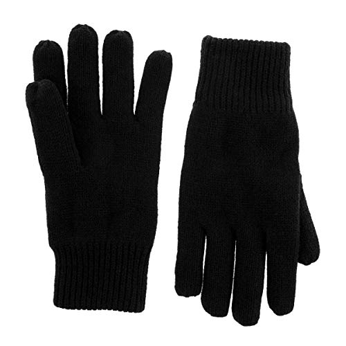 DG Hill Mens Winter Hat And Gloves Set with 3M Thinsulate fleece lining, Black, One Size - Thumbnail 7
