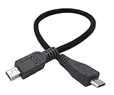 Lemeng 25cm USB OTG Cable - Black, Type Micro Male to Mini Male