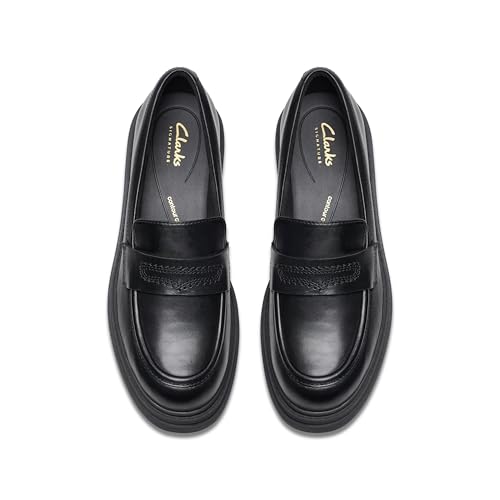 CLARKS Mixte Orinoco3 Edge Shoes, Black Leather, 39 EU