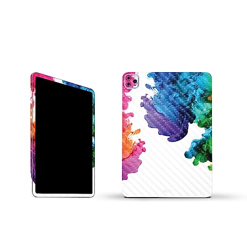 Image of MightySkins Carbon Fiber Skin Compatible with Apple iPad Pro 11 inch M2 4th Gen (2022) Full Wrap Kit - Aqua Paint | Protective, Durable Textured Carbon Fiber Finish | Easy to Apply | Made in The USA