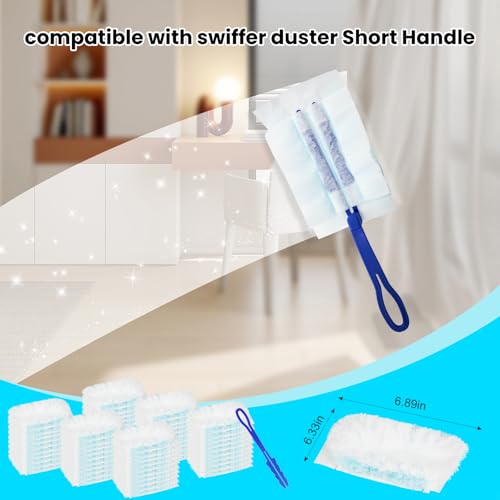 Image of 60 Count Disposable Duster Refills for Cleaning, for Swiffer Duster Refill, Multi-Surface Dusting Refills, Dusting Furniture, Blinds, Ceiling Fans, Helps Remove Allergens