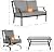 Grand patio Outdoor 4-Piece Patio Furniture Set Conversation Set with Olefin Cushions 2 Rocking Motion Chairs 1 Fixed Loveseat Glass Coffee Table, Dark Gray
