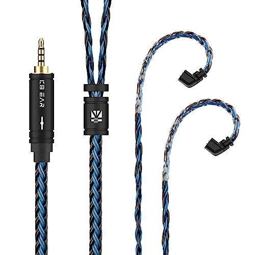 Yinyoo イヤフォン ケーブル QDC 2.5mm KBEAR ST16 KBX4991 5N 単結晶銅銀メッキ 16芯 イヤホン リケーブル バランス ヘッドフォン 交換用ケーブル hi-fiオーディオ イヤモニ アップグレードケーブル (黒青・QD