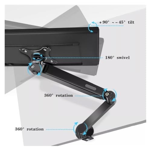 Support de bureau pour moniteur unique VE de qualité supérieure, design fluide en aluminium - 7