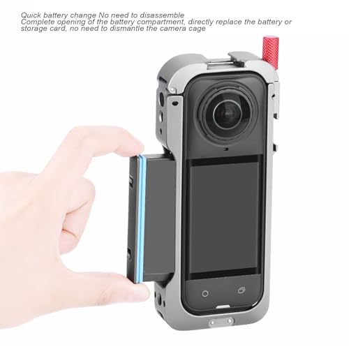 Bnineteenteam Jaula de Cámara para X5, Fácil Acceso y Ajustes Rápidos, Puertos de Zapatos Fríos y Agujeros de Tornillo, Ajuste Ajustado para Insta X5, Material de Aleación de Aluminio Premium, - imagen 2