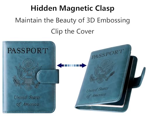 Image of Passport Holder for Travel Essentials, Passport Cover, Rfid Blocking Wallet | Travel Wallet, Leather, Passport Case, Travel Accessories, Vacation Luggage Must Haves, for Men Women