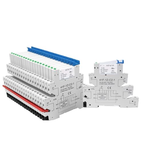 Relais mince HF41F 5V industriel pour montage rapide sur rail DIN