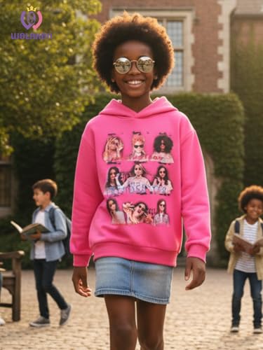 Image of WELAKEN Cotton Hoodie Sweatshirt for Girls Kids & Teens Long Sleeve Pullover with Kangaroo Pocket