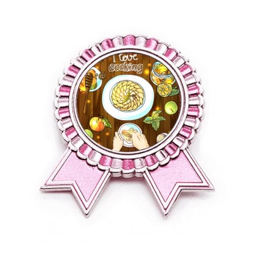 Broche oeuf rose I love cooking eggs métal taille M bijou fantaisie veste