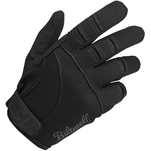 Biltwell Moto Gloves | Motorcycle Gloves | Abrasion Resistance | Breathable Fabric | Open Cuff | Black | Medium Cover