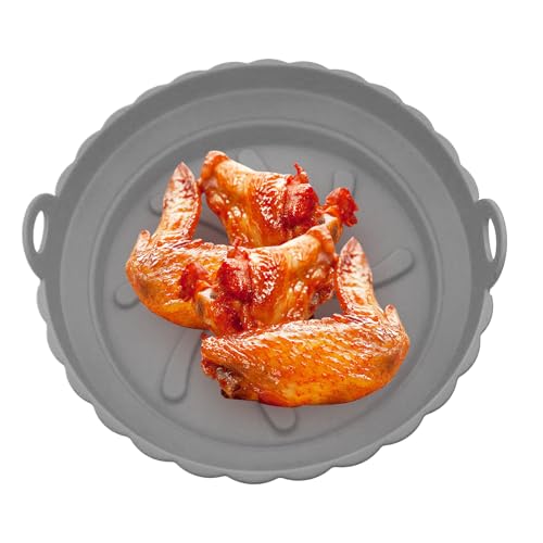 シリコーン エアフライヤー ライナー - 丸型 リユーザブル キッチン ベーキングトレー | 食品用 シリコーン ポット エアフライヤー用,揚げ物用 盛り付け用 調理用 ヘルシーミールズ向け