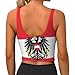 Bulcli Austrian Coat of Arms Eagle Flag Sports Bras for Women with Detachable Built in Bras U Back Yoga Workout Bra X-Large
