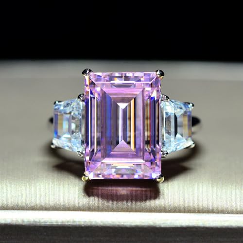8 Carat Emerald-Cut 10 * 14MM Yellow Moissanite Engagement Ring in 14K Solid Gold over S925, Wedding Promise Ring for Women3