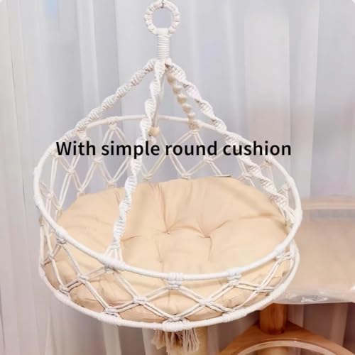 Rede para gatos, cama de gato boho tecida à mão para decoração interna e externa, para brincar, esca