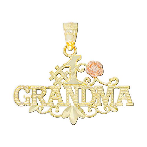Gold Grandma Charm Pendant - 10 Karat Gold - Grandma Jewerly - Gift for Grandma