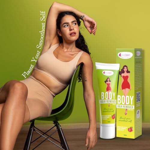 Image of everteen Strawberry Hair Removal Cream for Women 4 x 50g, Suitable for Legs, Hands, Underarms & Back, Painless Hair Remover Cream for Girls with Spatula, All Skin Types - Pack of 4