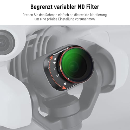 NEEWER Variables ND Filter Set, kompatibel mit DJI Mini 4 Pro, ND2-32 (1-5 Stop)+ND64-512 (6-9 Stop), Graufilter… – Ansicht 3