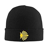 1 Pieza Símbolo del Camino de Santiago Gran Concha Amarilla de Vieira Gorra de Punto cálida Gorro Gorro de otoño Invierno al Aire Libre Gorros para Hombres Adul